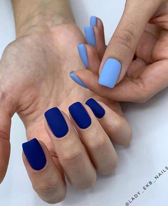 Blue-blue manicure