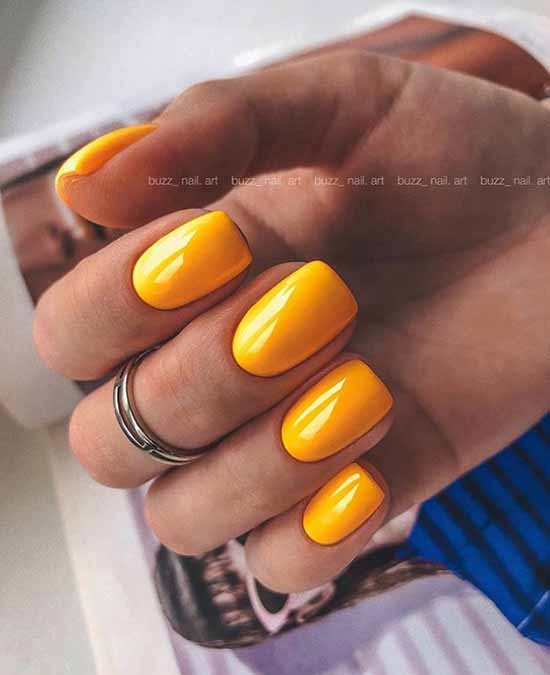 Bright yellow manicure