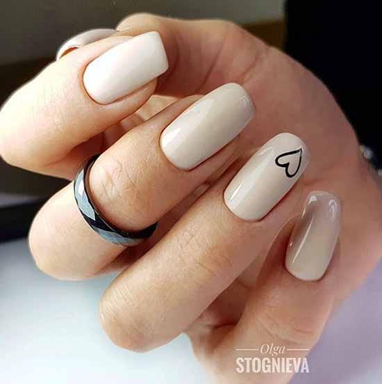 Manicure beige with black: 105 photos with the most beautiful design