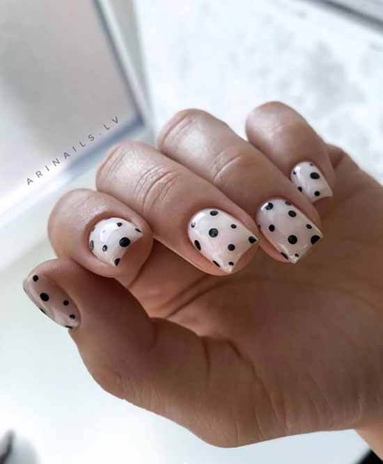 Manicure beige with black: 105 photos with the most beautiful design