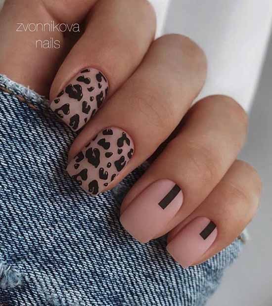 Manicure beige with black: 105 photos with the most beautiful design