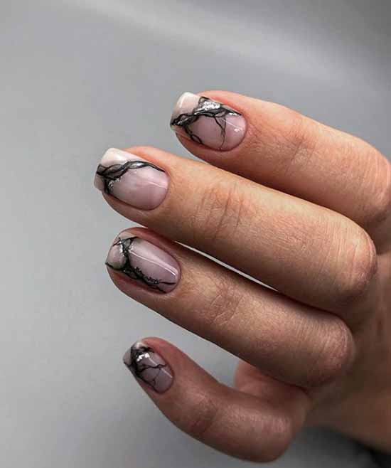 Manicure beige with black: 105 photos with the most beautiful design