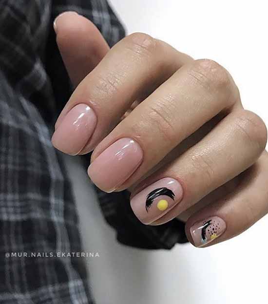 Manicure beige with black: 105 photos with the most beautiful design