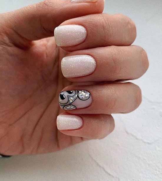 Manicure beige with black: 105 photos with the most beautiful design