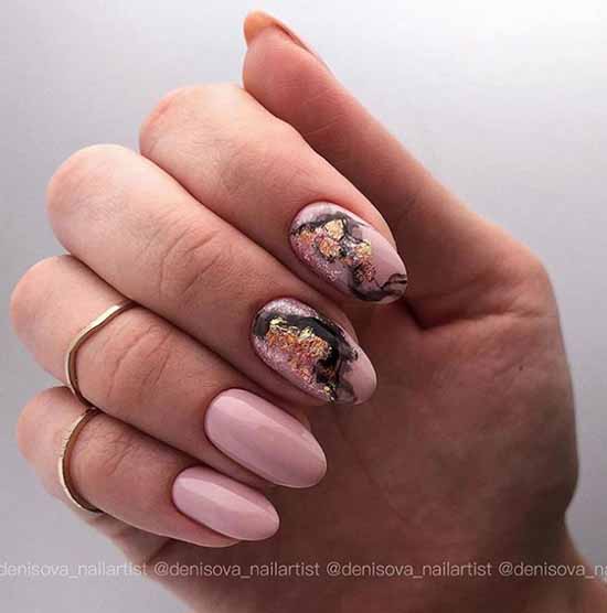 Manicure beige with black: 105 photos with the most beautiful design