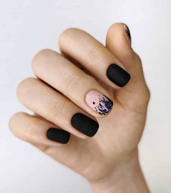 Manicure beige with black: 105 photos with the most beautiful design