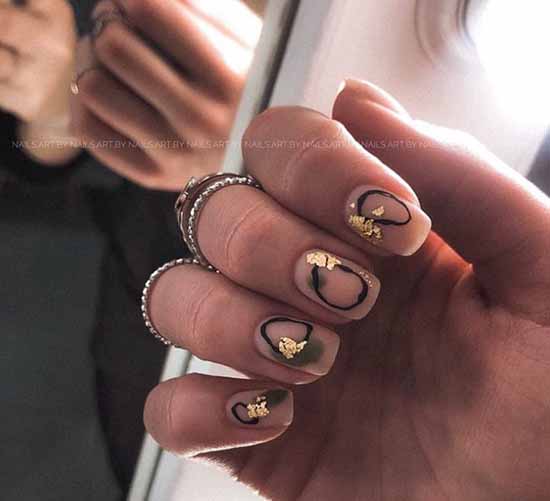 Manicure beige with black: 105 photos with the most beautiful design