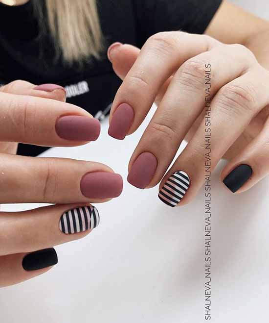 Manicure beige with black: 105 photos with the most beautiful design