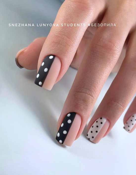 Manicure beige with black: 105 photos with the most beautiful design