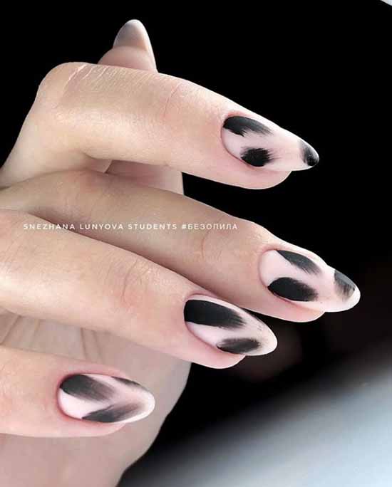 Manicure beige with black: 105 photos with the most beautiful design