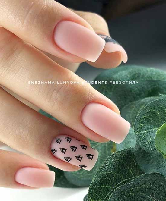 Manicure beige with black: 105 photos with the most beautiful design