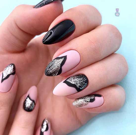 Manicure beige with black: 105 photos with the most beautiful design