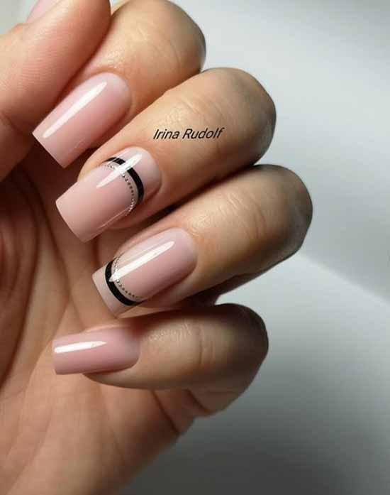 Manicure beige with black: 105 photos with the most beautiful design