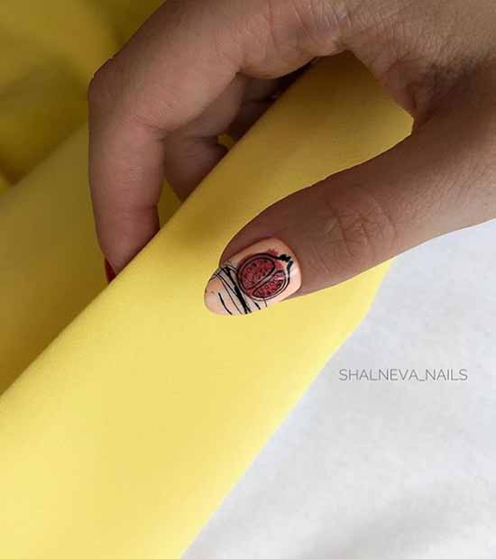 Manicure with fruits 2021: photo novelties of nail design