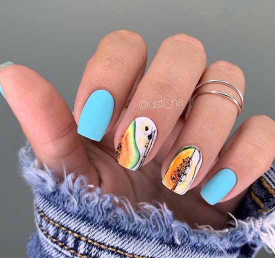 Manicure with fruits 2021: photo novelties of nail design