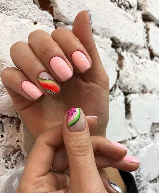 Manicure with fruits 2021: photo novelties of nail design