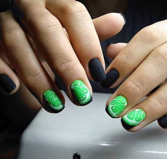 Manicure with fruits 2021: photo novelties of nail design