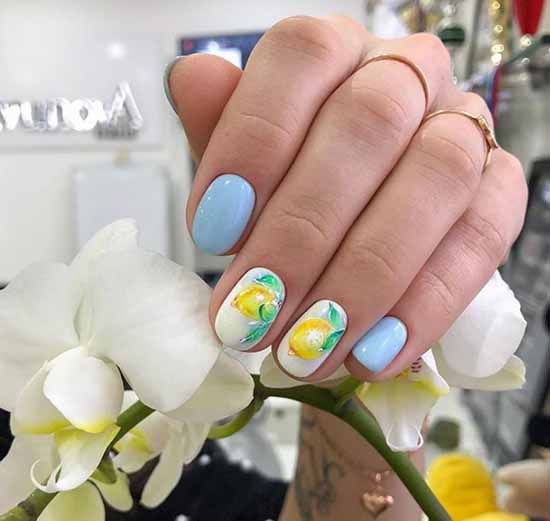 Manicure with fruits 2021: photo novelties of nail design