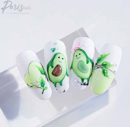 Manicure with fruits 2021: photo novelties of nail design