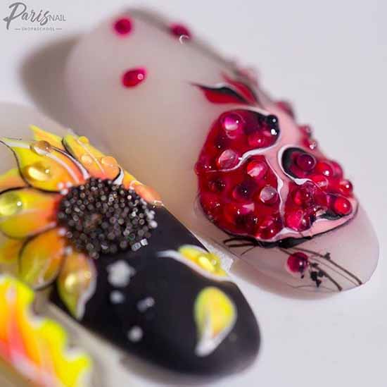 Manicure with fruits 2021: photo novelties of nail design