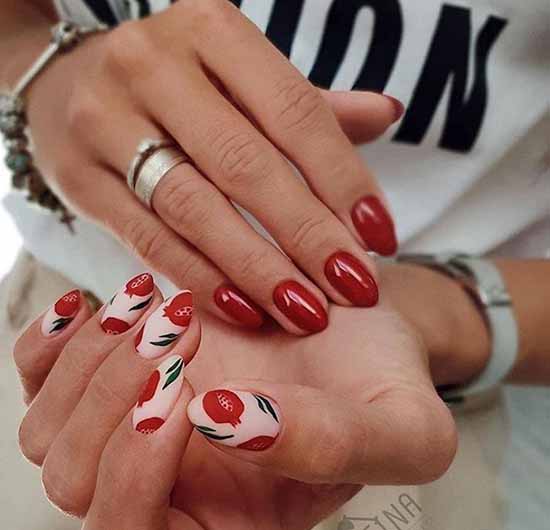 Manicure with fruits 2021: photo novelties of nail design