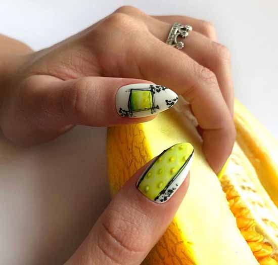 Manicure with fruits 2021: photo novelties of nail design