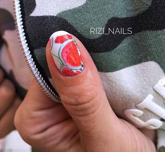 Manicure with fruits 2021: photo novelties of nail design