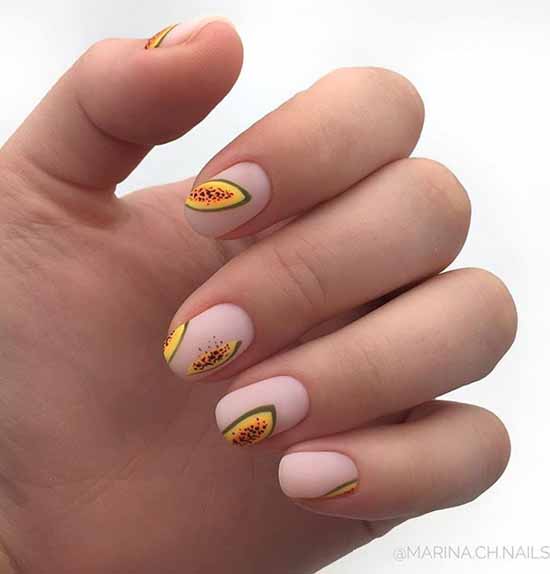 Manicure with fruits 2021: photo novelties of nail design