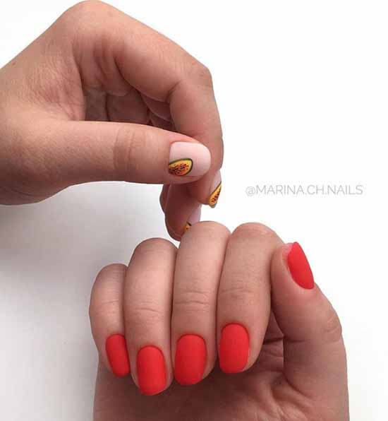 Manucure aux fruits 2021: nouveautés photo de la conception des ongles