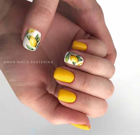 Manicure with fruits 2021: photo novelties of nail design