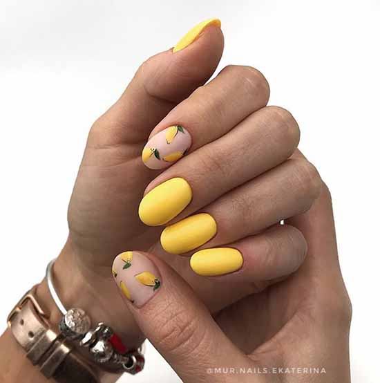 Manicure with fruits 2021: photo novelties of nail design