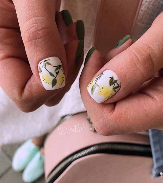 Manicure with fruits 2021: photo novelties of nail design