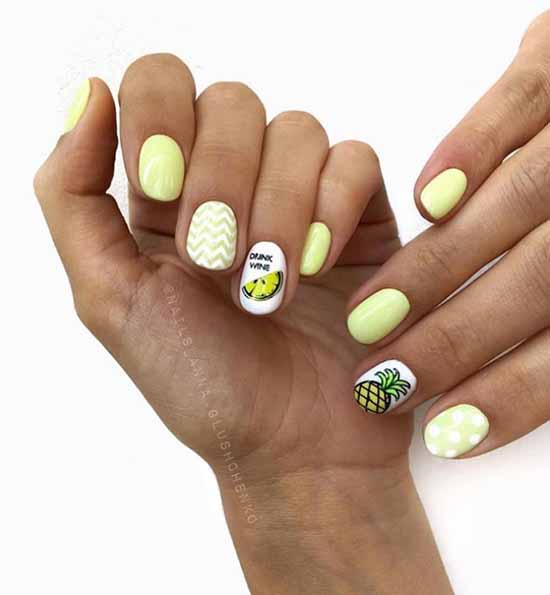 Manicure with fruits 2021: photo novelties of nail design