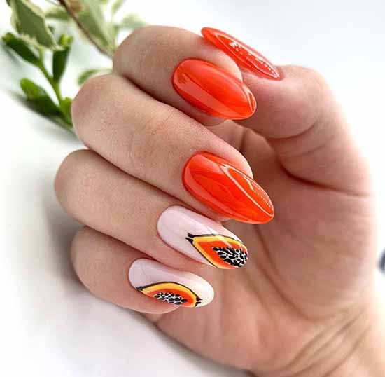 Manicure with fruits 2021: photo novelties of nail design