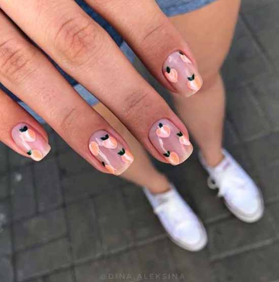 Manicure with fruits 2021: photo novelties of nail design