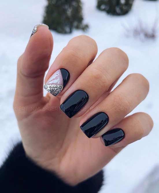 Conception d'ongle simple noir