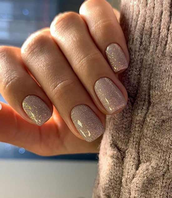 Nude glitter nail designs