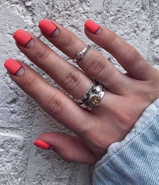 Manucure rouge pour ongles courts: nouveautés sur la photo, idées de mode