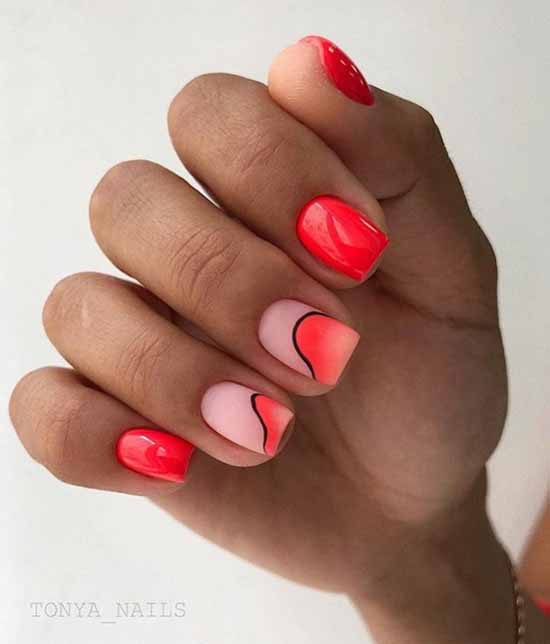 Manucure rouge pour ongles courts: nouveautés sur la photo, idées de mode