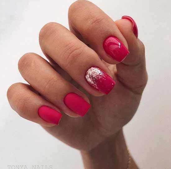 Manucure rouge pour ongles courts: nouveautés sur la photo, idées de mode