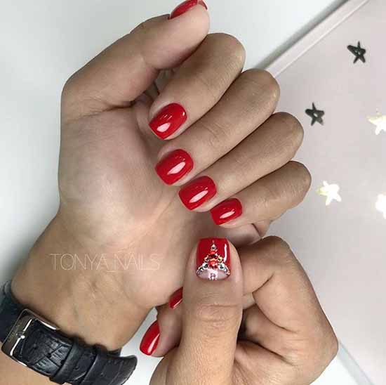 Manucure rouge pour ongles courts: nouveautés sur la photo, idées de mode