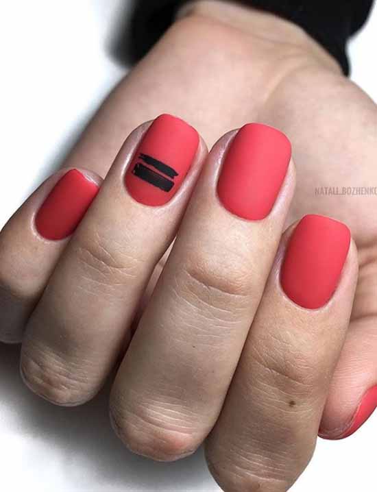 Nail art rouge mat