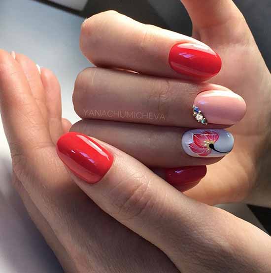 Manucure rouge pour ongles courts: nouveautés sur la photo, idées de mode