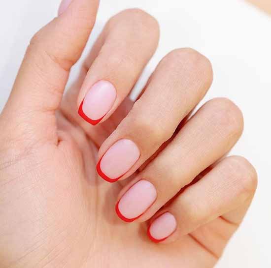 Manucure rouge pour ongles courts: nouveautés sur la photo, idées de mode