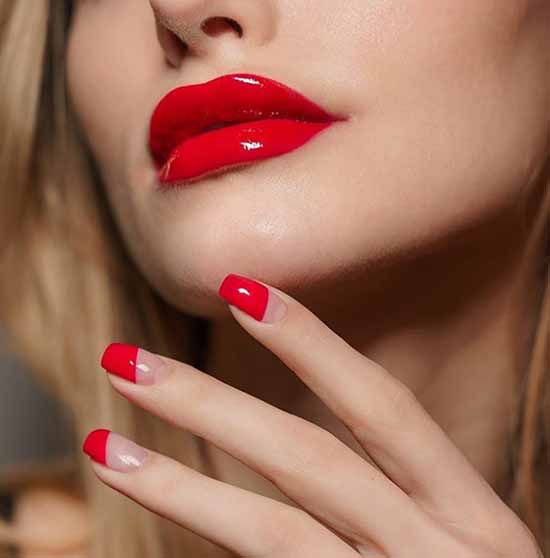 Manucure rouge pour ongles courts: nouveautés sur la photo, idées de mode