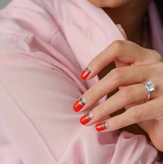 Manucure rouge pour ongles courts: nouveautés sur la photo, idées de mode