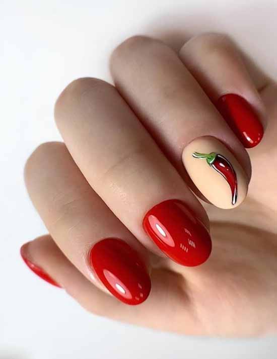 Manucure rouge pour ongles courts: nouveautés sur la photo, idées de mode