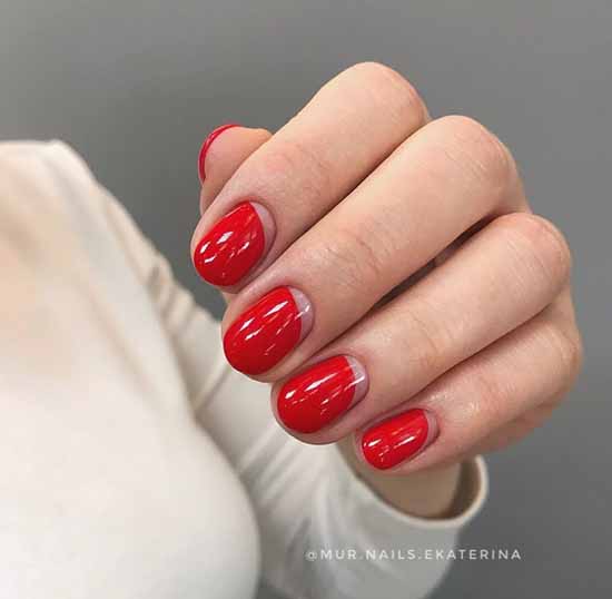 Manucure rouge pour ongles courts: nouveautés sur la photo, idées de mode