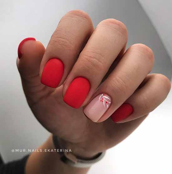 Manucure rouge pour ongles courts: nouveautés sur la photo, idées de mode