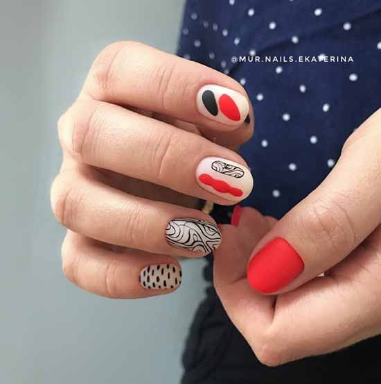 Manucure rouge pour ongles courts: nouveautés sur la photo, idées de mode